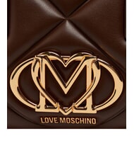 LOVE MOSCHINO EMBOSSED QUILTED Borsa a mano, con tracolla marrone - Borse Donna - 7