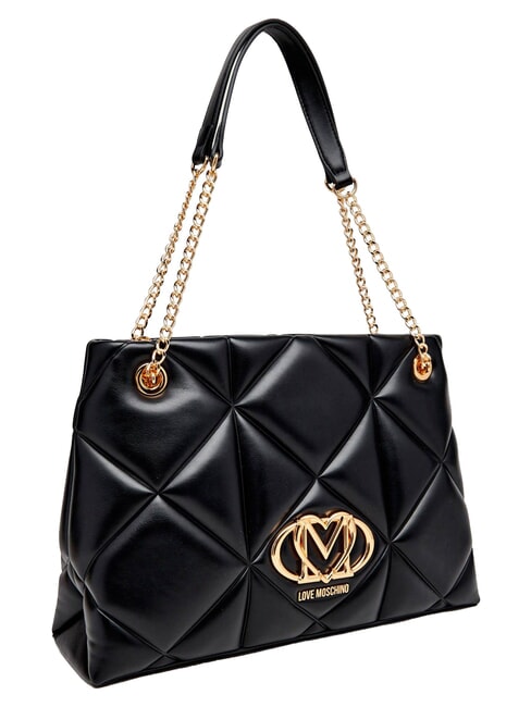 EMBOSSED QUILTED Borsa a spalla, doppio manico Nero - Borse Donna