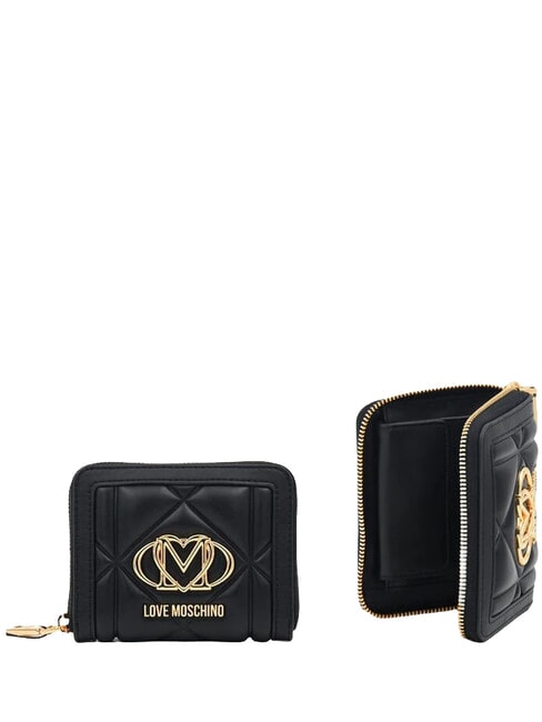 EMBOSSED QUILTED Portafoglio medio, ziparound Nero - Portafogli Donna