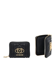 LOVE MOSCHINO EMBOSSED QUILTED Portafoglio medio, ziparound Nero - Portafogli Donna - 3