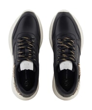ARMANI EXCHANGE A|X Chain  Sneakers in pelle black+black - Scarpe Donna - 4