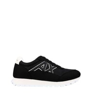 ARMANI EXCHANGE DROP MICROSUEDE Sneakers con logo laterale black + off white - Scarpe Donna - 2