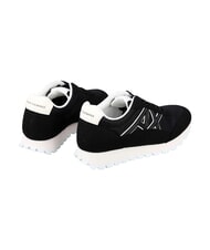 ARMANI EXCHANGE DROP MICROSUEDE Sneakers con logo laterale black + off white - Scarpe Donna - 3