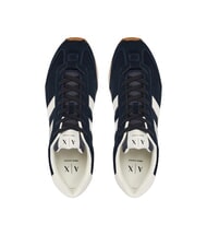ARMANI EXCHANGE ROUND Sneakers in pelle deep navy+off white - Scarpe Uomo - 4