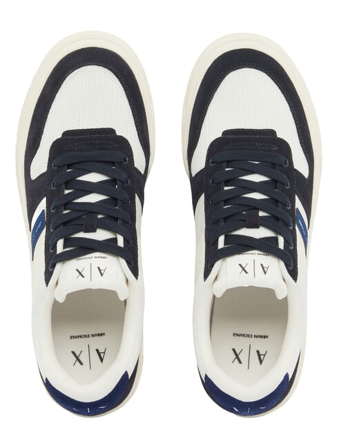 DUCK Sneakers in pelle deep navy+bellwether blue+off - Scarpe Uomo