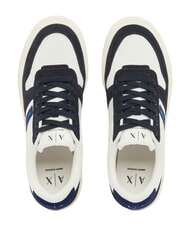 ARMANI EXCHANGE DUCK Sneakers in pelle deep navy+bellwether blue+off - Scarpe Uomo - 3