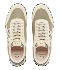 ARMANI EXCHANGE DROP MICROSUEDE Sneakers con logo a contrasto cream+winter twing - Scarpe Uomo - 4