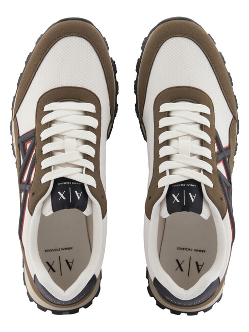 DROP MICROSUEDE Sneakers con logo a contrasto musk + off white - Scarpe Uomo