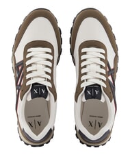 ARMANI EXCHANGE DROP MICROSUEDE Sneakers con logo a contrasto musk + off white - Scarpe Uomo - 4