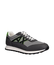 ARMANI EXCHANGE DROP MICROSUEDE Sneakers con logo a contrasto gunmetal+neutral gray - Scarpe Uomo - 2