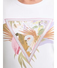 GUESS PALM TRIANGLE T-Shirt in cotone purwhite - T-shirt e Top Donna - 3