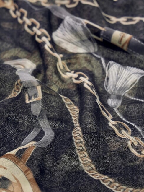 PRINTED Sciarpa con motivo a catena NERO - Sciarpe