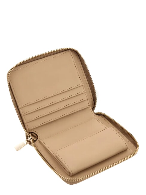 ELLA Portafoglio compatto, ziparound beige logo - Portafogli Donna