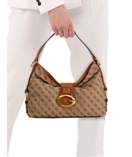 GUESS CAMDEN 4G Borsa a spalla, stampa all over latte logo/cognac - Borse Donna - 2