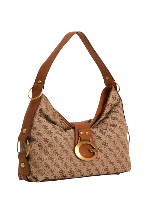 CAMDEN 4G Borsa a spalla, stampa all over latte logo/cognac - Borse Donna