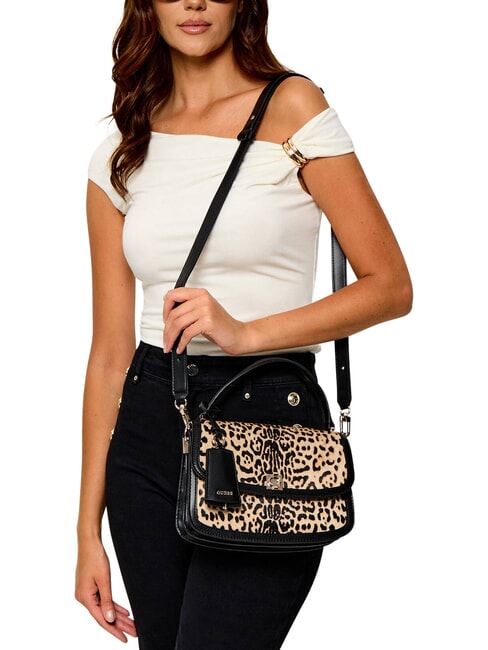 AUDREY                                   Borsa a mano con tracolla, in pelle leopard - Borse Donna