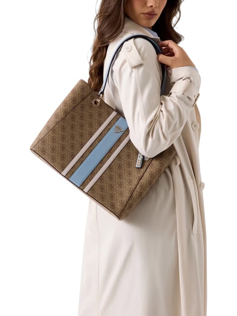 NOELLE 2                                 Borsa shopping a spalla latte logo/light blu - Borse Donna