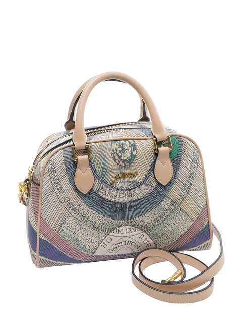 PLANETARIUM Borsa dome media con tracolla watercolor/beige - Borse Donna