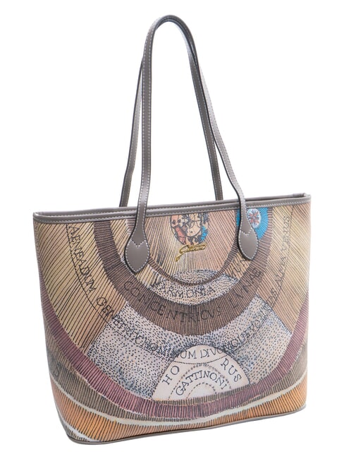 PLANETARIUM Borsa shopping media wild watercolor/ dk taupe - Borse Donna