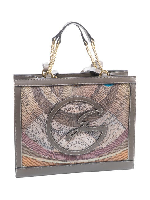 PLANETARIUM Borsa a spalla / a mano wild watercolor/ dk taupe - Borse Donna