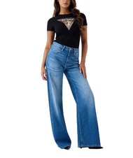 GUESS SNAKE TRIANGLE T-shirt a manica corta jetbla - T-shirt e Top Donna - 3