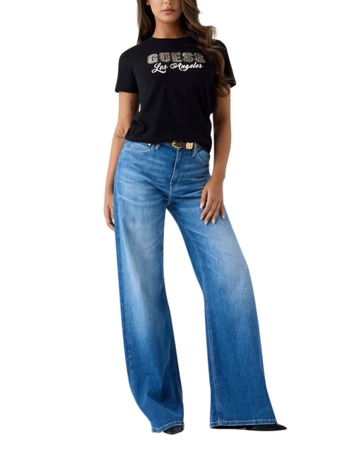 SNAKE SCRIPT T-shirt a manica corta, puro cotone jetbla - T-shirt e Top Donna
