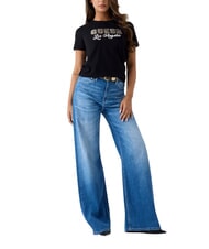 GUESS SNAKE SCRIPT T-shirt a manica corta, puro cotone jetbla - T-shirt e Top Donna - 3