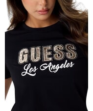 GUESS SNAKE SCRIPT T-shirt a manica corta, puro cotone jetbla - T-shirt e Top Donna - 4