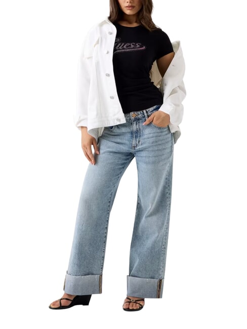 GLITTER LOGO T-shirt a manica corta, glitterata jetbla - T-shirt e Top Donna