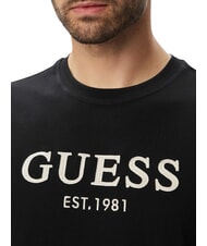 GUESS LOGO T-shirt a manica corta, puro cotone jetbla - T-shirt Uomo - 4