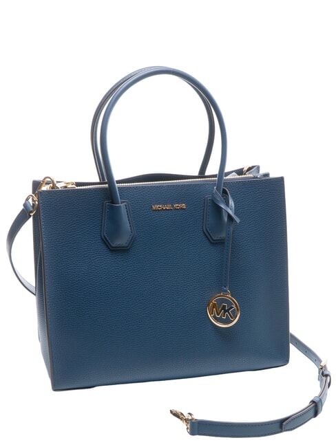 MERCER Borsa a spalla con tracolla, in pelle navy - Borse Donna