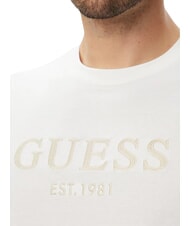 GUESS LOGO T-shirt a manica corta, puro cotone purwhite - T-shirt Uomo - 4