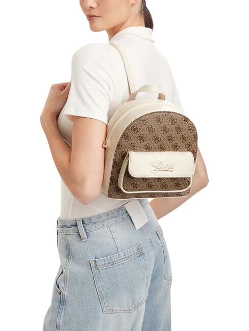 GIRL Zainetto con tasca frontale 4g aop beige blanco - Borse Donna