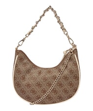 GUESS GIRL Borsa a spalla con tracolla a catena 4g aop beige blanco - Borse Donna - 3