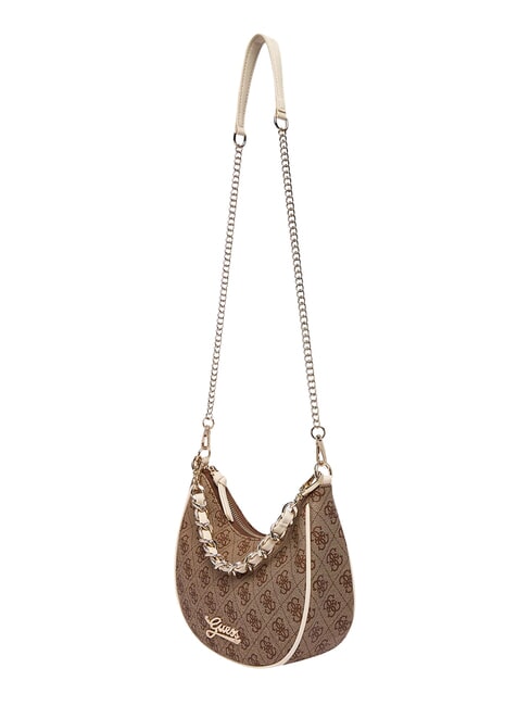 GIRL Borsa a spalla con tracolla a catena 4g aop beige blanco - Borse Donna