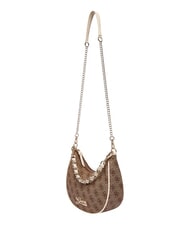 GUESS GIRL Borsa a spalla con tracolla a catena 4g aop beige blanco - Borse Donna - 4