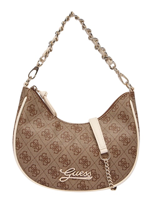GIRL Borsa a spalla con tracolla a catena 4g aop beige blanco - Borse Donna