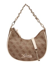 GUESS GIRL Borsa a spalla con tracolla a catena 4g aop beige blanco - Borse Donna - 6