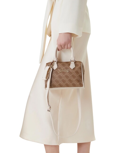 GIRL MINI ME Borsa bauletto mini a mano, con tracolla 4g aop beige blanco - Borse Donna