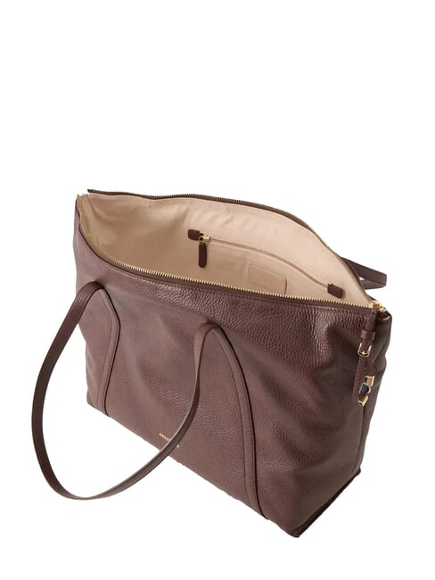 NORY Shopping Bag in pelle berry - Borse Donna