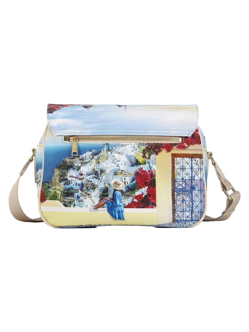 YESBAG Borsa a spalla, due comparti greek summer - Borse Donna