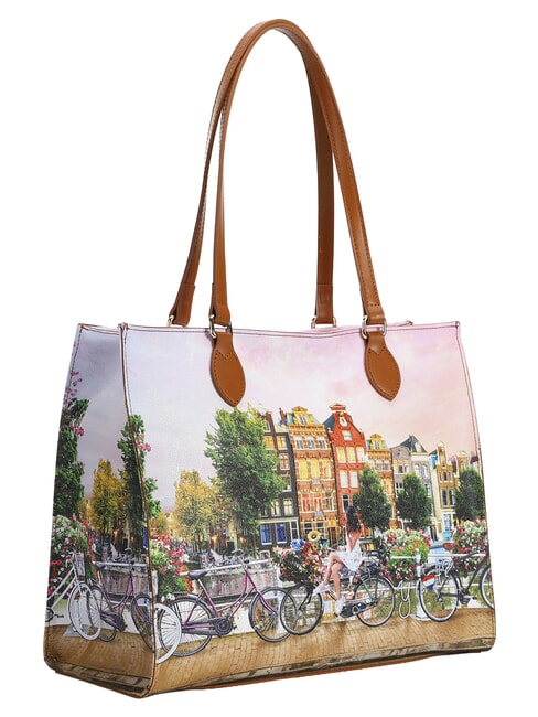 YESBAG Borsa shopping, a spalla flower river - Borse Donna