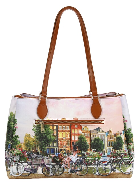 YESBAG Borsa shopping, a spalla flower river - Borse Donna