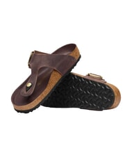 BIRKENSTOCK GIZEH BIG BUCKLE HEX Sandalo ciabatta in pelle habana - Scarpe Donna - 3