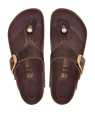 BIRKENSTOCK GIZEH BIG BUCKLE HEX Sandalo ciabatta in pelle habana - Scarpe Donna - 4