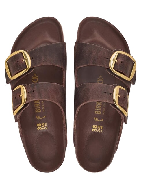 ARIZONA BIG BUCKLE HEX Sandalo ciabatta in pelle oliata habana - Scarpe Donna