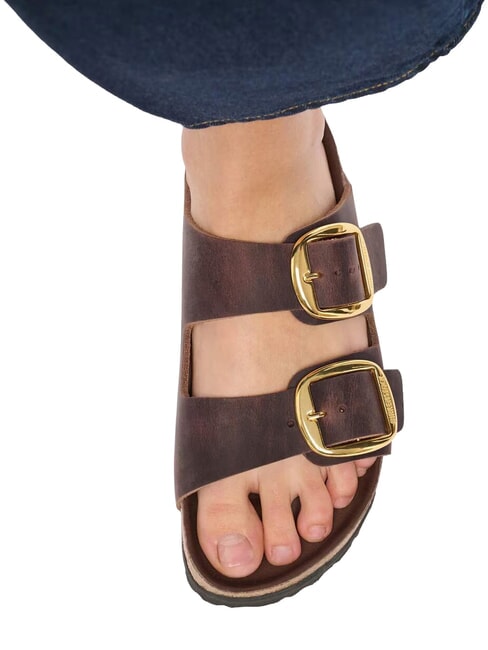 ARIZONA BIG BUCKLE HEX Sandalo ciabatta in pelle oliata habana - Scarpe Donna