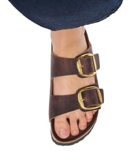 BIRKENSTOCK ARIZONA BIG BUCKLE HEX Sandalo ciabatta in pelle oliata habana - Scarpe Donna - 5