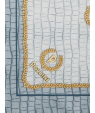 POLLINI CROCO LOGO Foulard blu croco - Sciarpe - 4