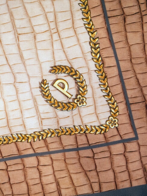 CROCO LOGO Foulard marrone croco - Sciarpe